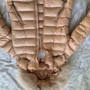 MONCLER PINK DOWN BADYFUR JACKET